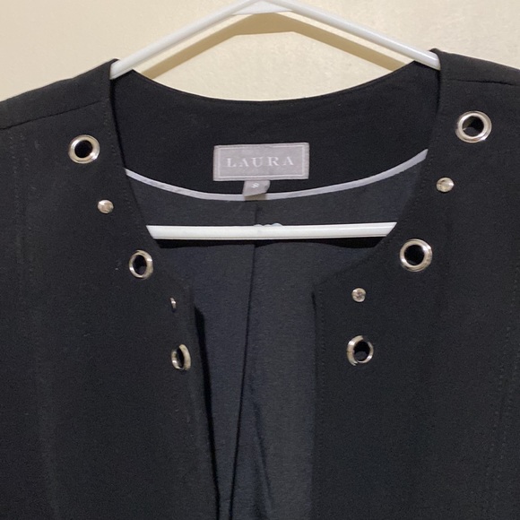 Laura Women Black Blazer Suit Dress Jacket Size 8 - Picture 9 of 14